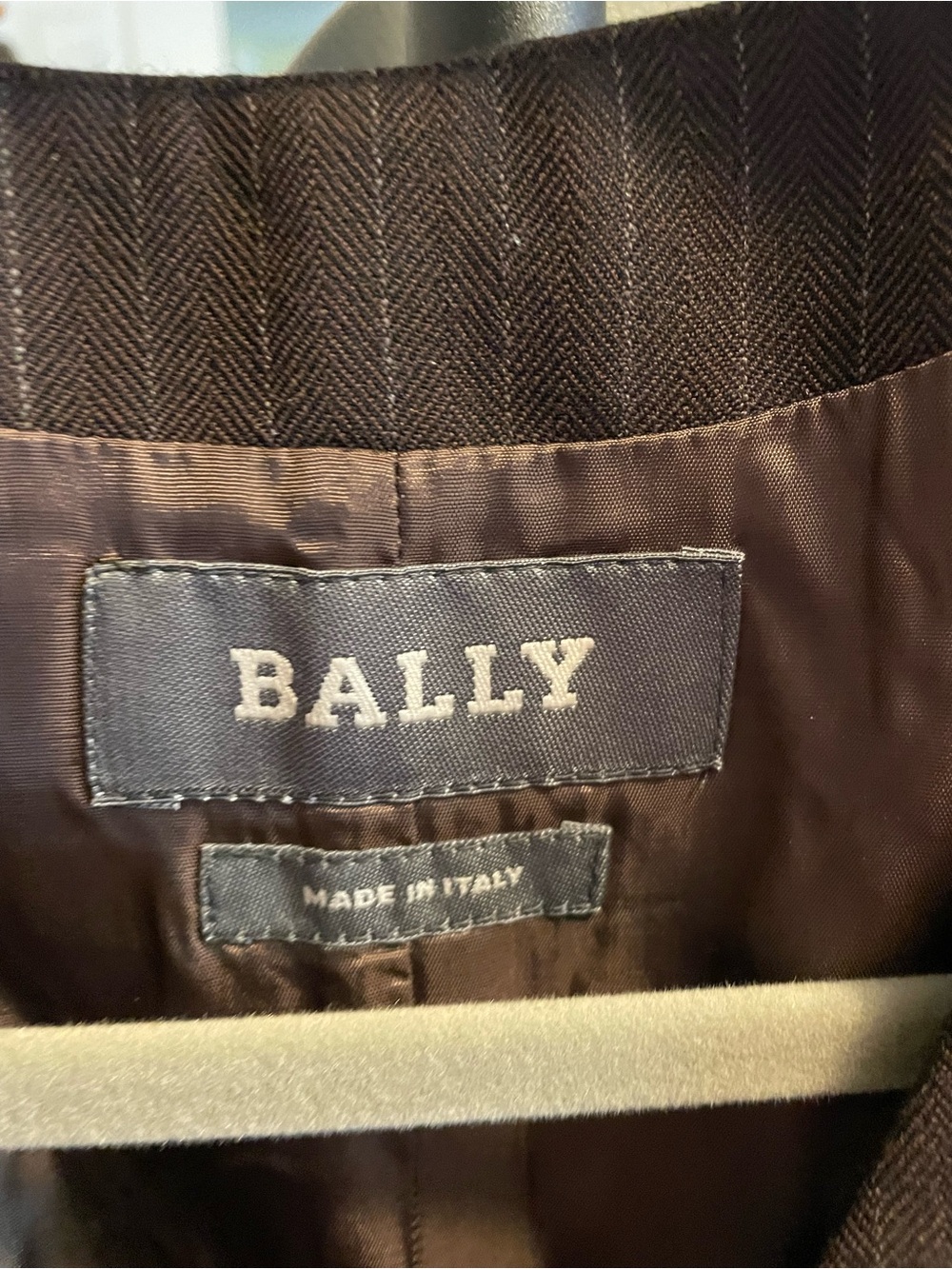 Bally Brown Pinstripe Button-Front Midi Dress - Picture 7 of 13